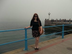 Kelsey on pier